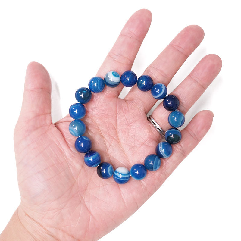 Blue Agate Bead Bracelet