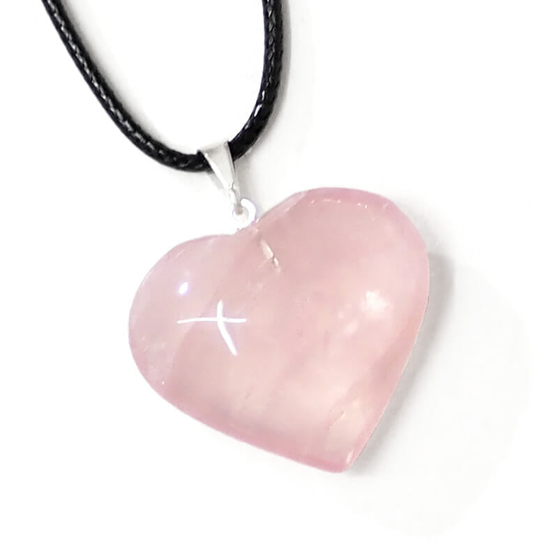 Natural Rose Quartz Polished Heart Pendant