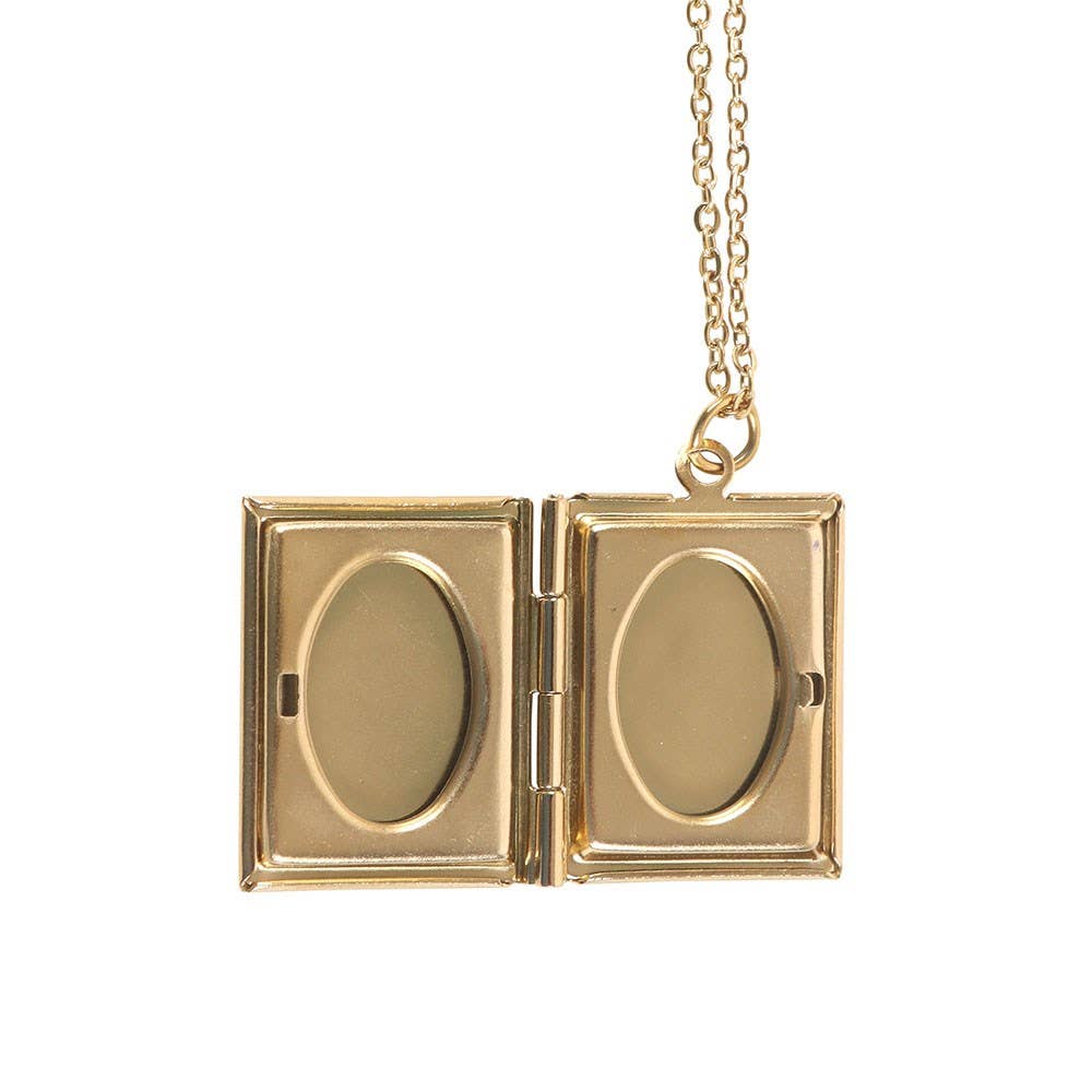 Book Shaped Locket Necklace with Gift Box