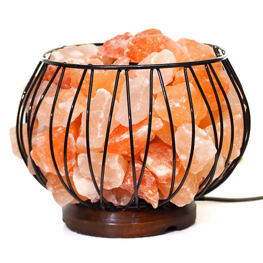 Himalayan Salt Chunk Basket Lamp