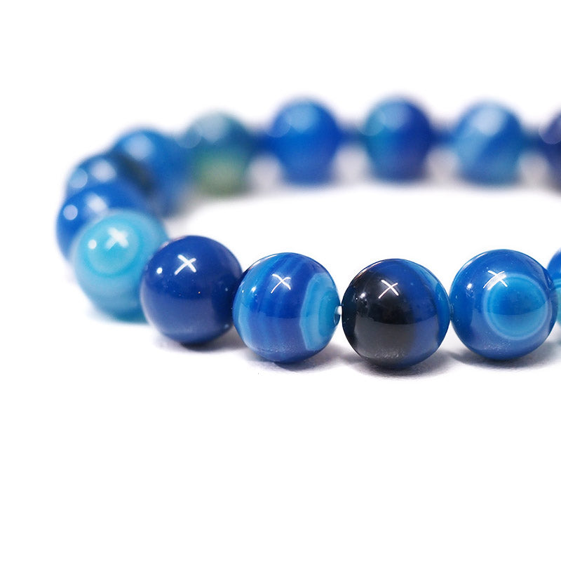 Blue Agate Bead Bracelet