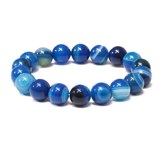 Blue Agate Bead Bracelet