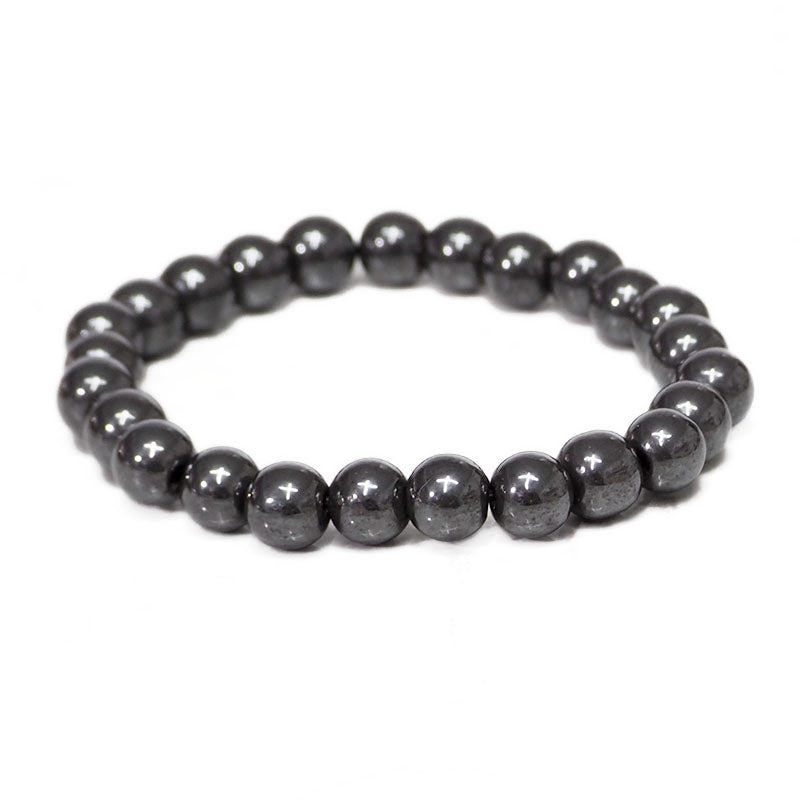 Hematite Round Bead Bracelet