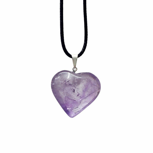 Natural Amethyst Polished Heart Pendant