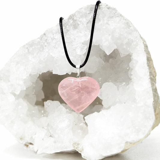 Natural Rose Quartz Polished Heart Pendant