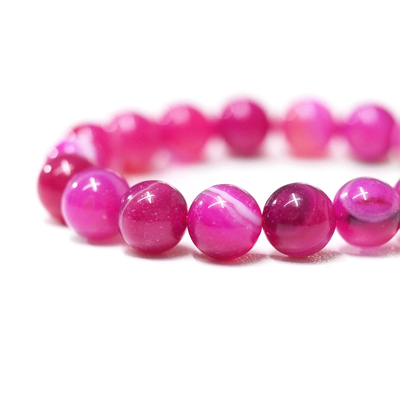 Pink Agate Beads Bracelet
