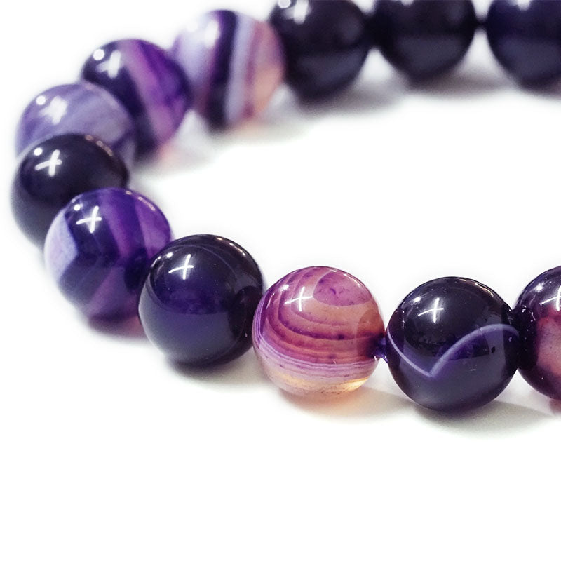 Purple Agate Beads Bracelet