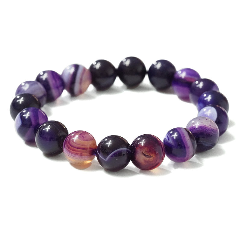 Purple Agate Beads Bracelet