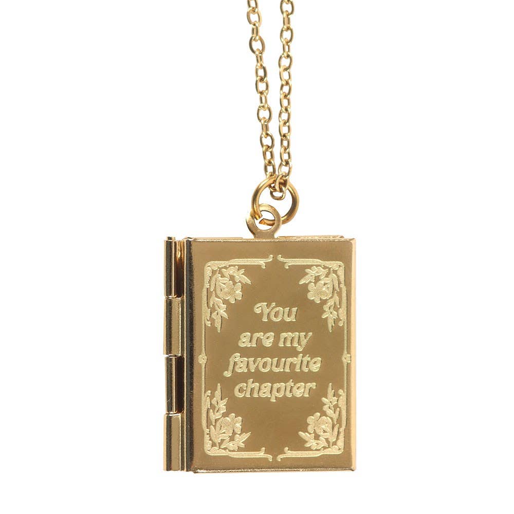 Book Shaped Locket Necklace with Gift Box
